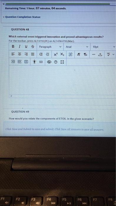 Remaining Time 55 minutes 16 seconds. Question