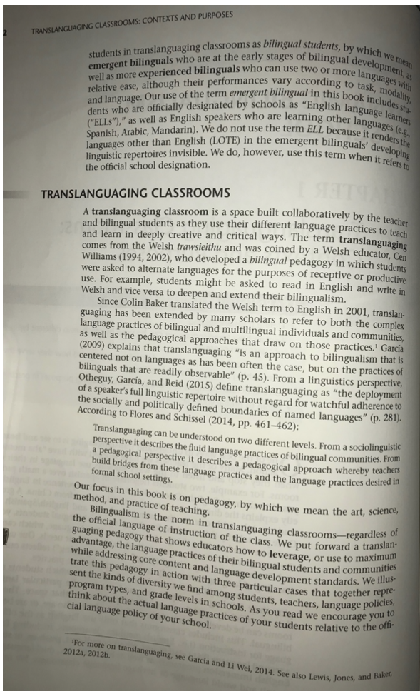 Question: What is translanguage? Explain why?