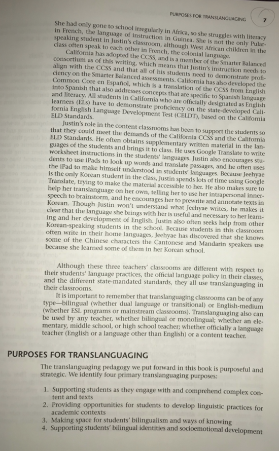 Question: What is translanguage? Explain why?