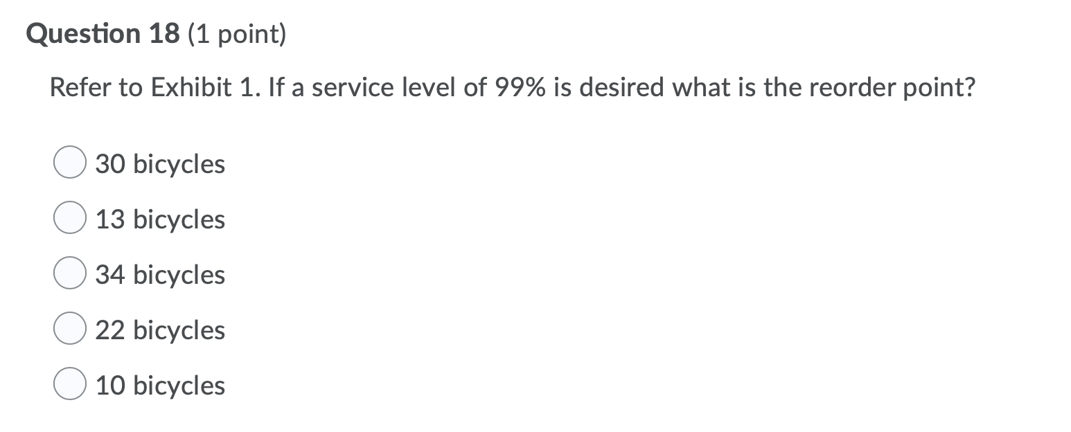 Exhibit 1. A bicycle store operates 200 days a