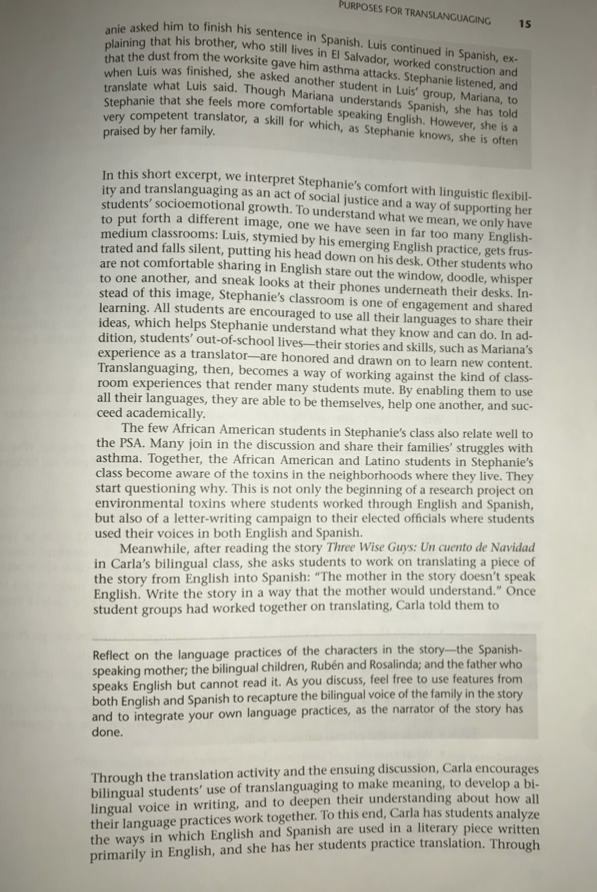 Question: What is translanguage? Explain why?