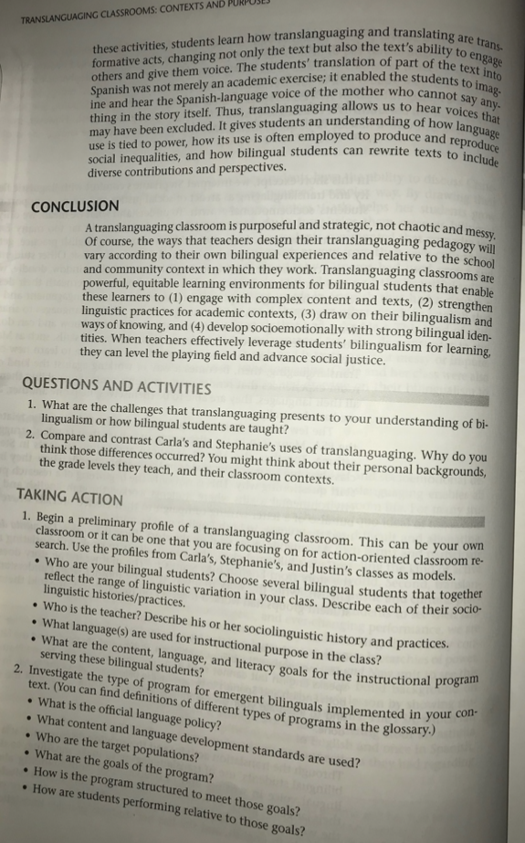 Question: What is translanguage? Explain why?