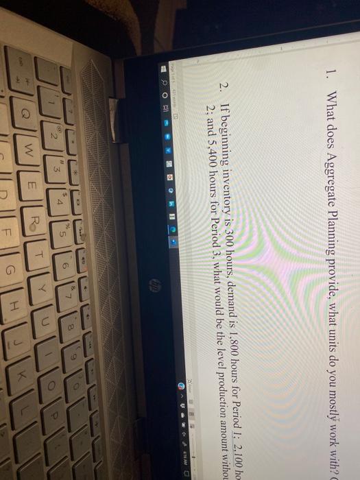 1. What does Aggregate Planning provide, what