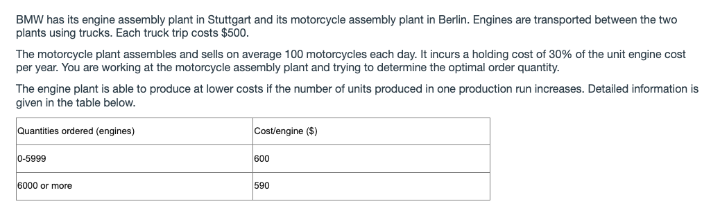 BMW has its engine assembly plant in Stuttgart