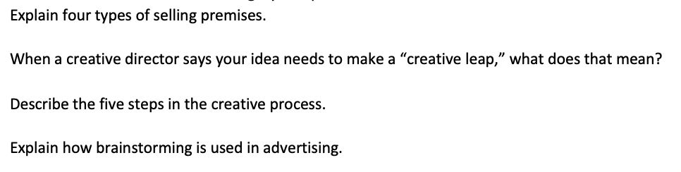 Explain four types of selling premises. When a