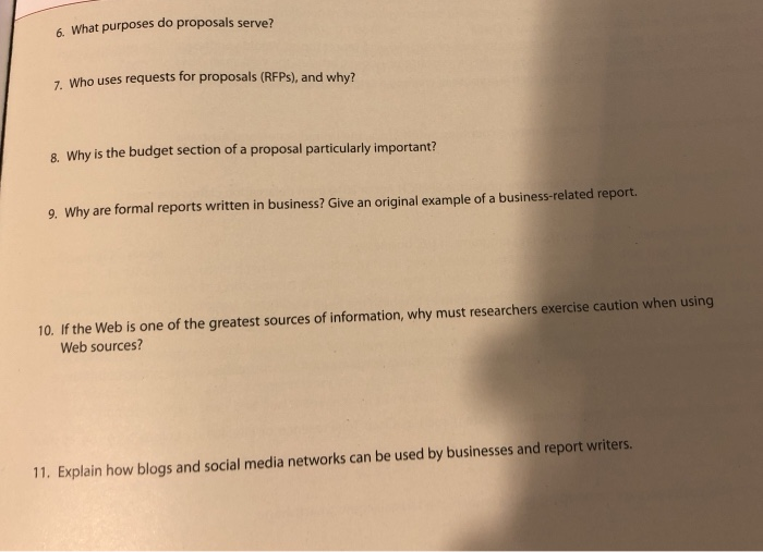 1. Re-write each numbered question in bold,