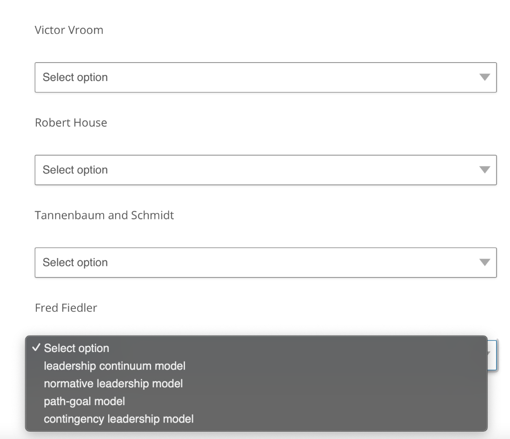 Victor Vroom Select option Robert House Select