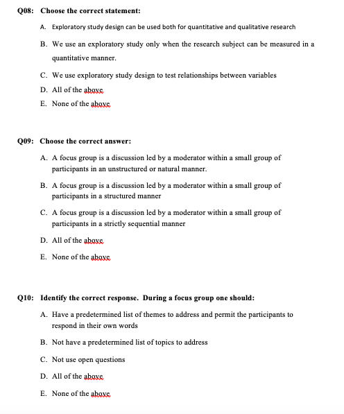 DATA ANALYSIS Q08: Choose the correct statement: