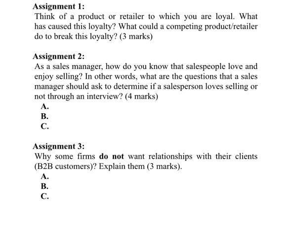 Assignment 1: Think of a product or retailer to