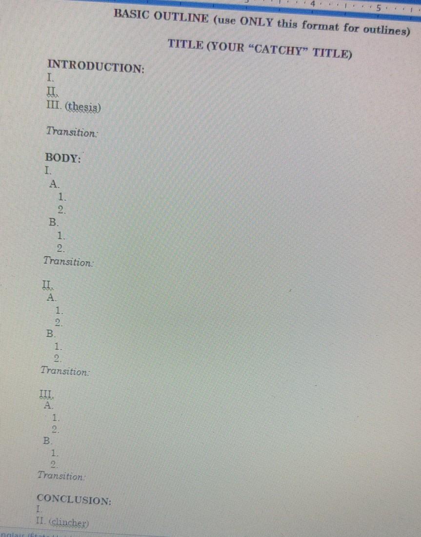 Use the above basic outline for the demonstration