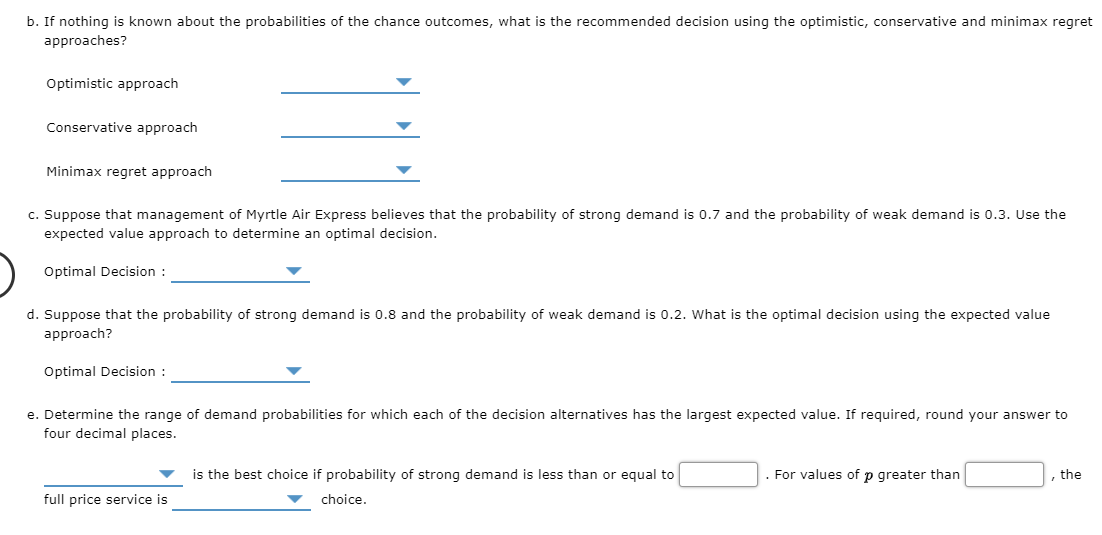 Problem 13-09 (Algorithmic) Myrtle Air Express