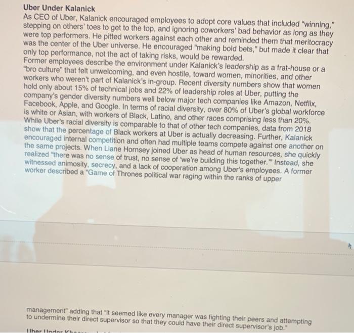 Uber Continuing Case-Chapter 2: Management Theory