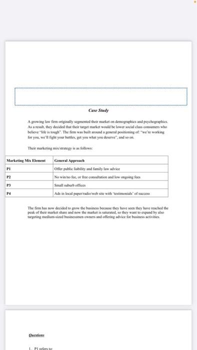 Case Study A growing law firm originally