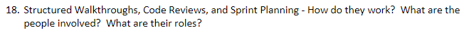 18. Structured Walkthroughs, Code Reviews, and