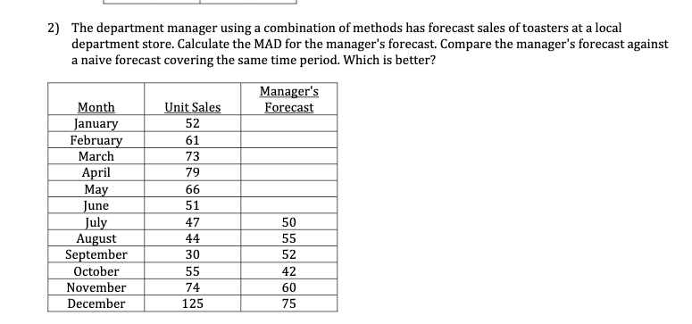 Please use the template below: 2) The department