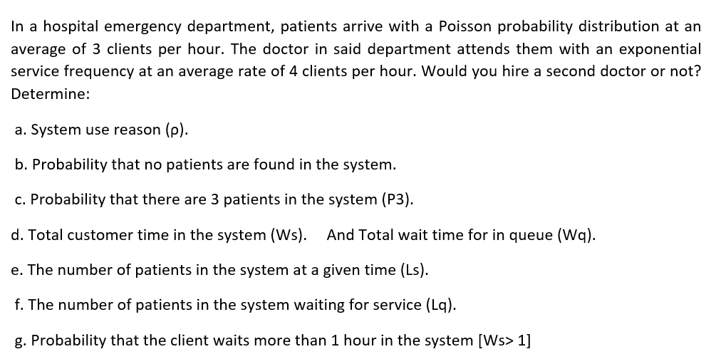 In a hospital emergency department, patients