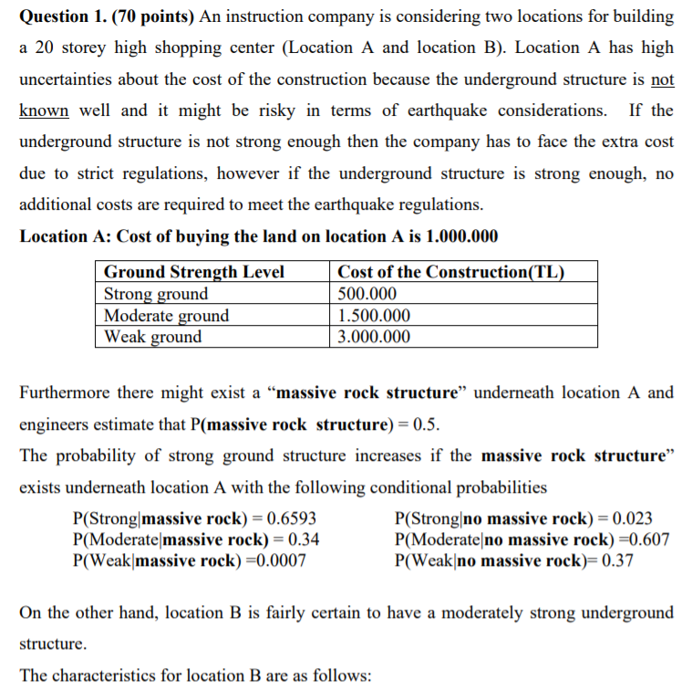 Question 1. (70 points) An instruction company is
