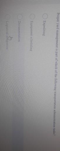 Proper yard management is part of which of the