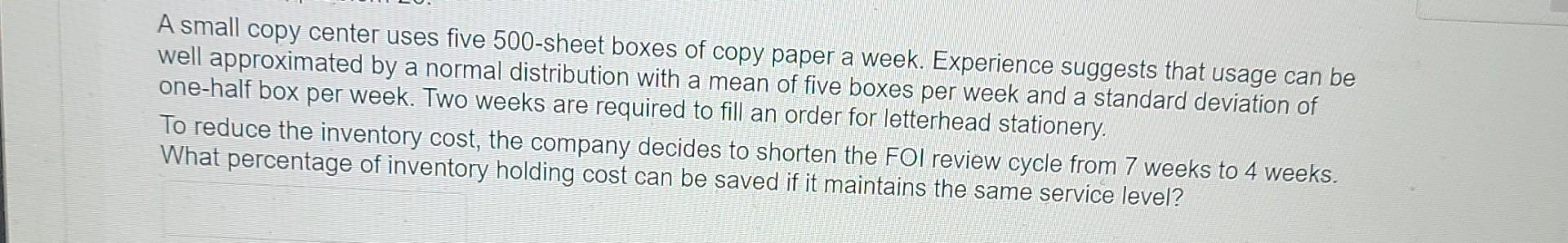 12, problem 26. A small copy center uses five