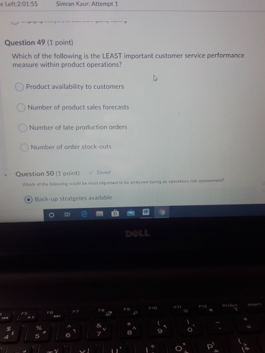 e Left 2:01:55 Simran Kaur: Attempt 1 -- Question