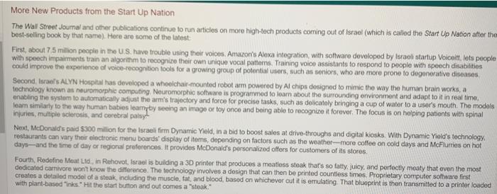 More New Products from the Start Up Nation The