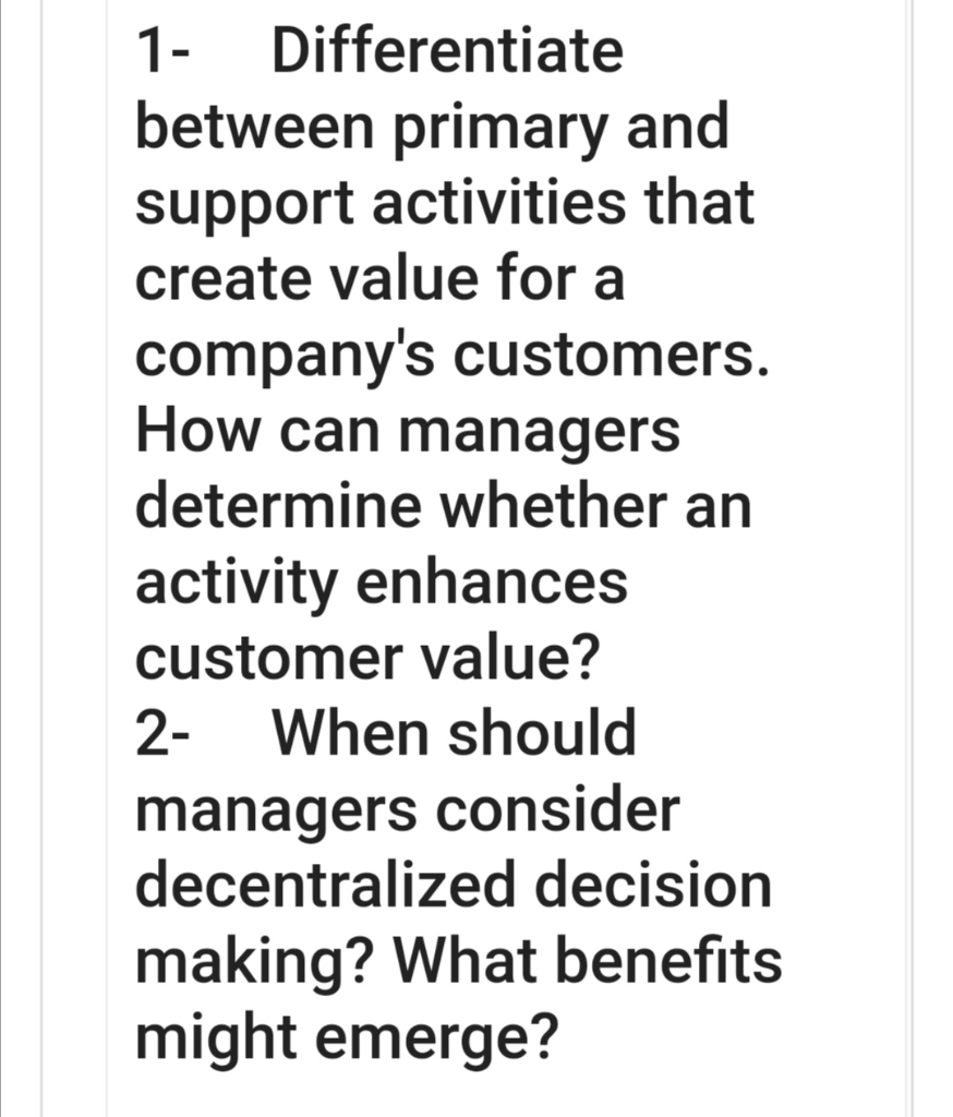 1 Differentiate between primary and support
