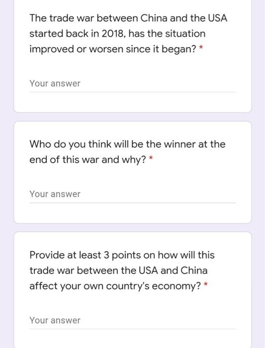 The trade war between China and the USA started