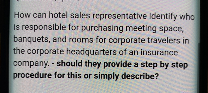 How can hotel sales representative identify who
