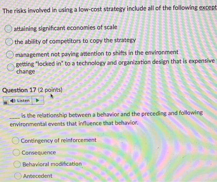 The risks involved in using a low-cost strategy