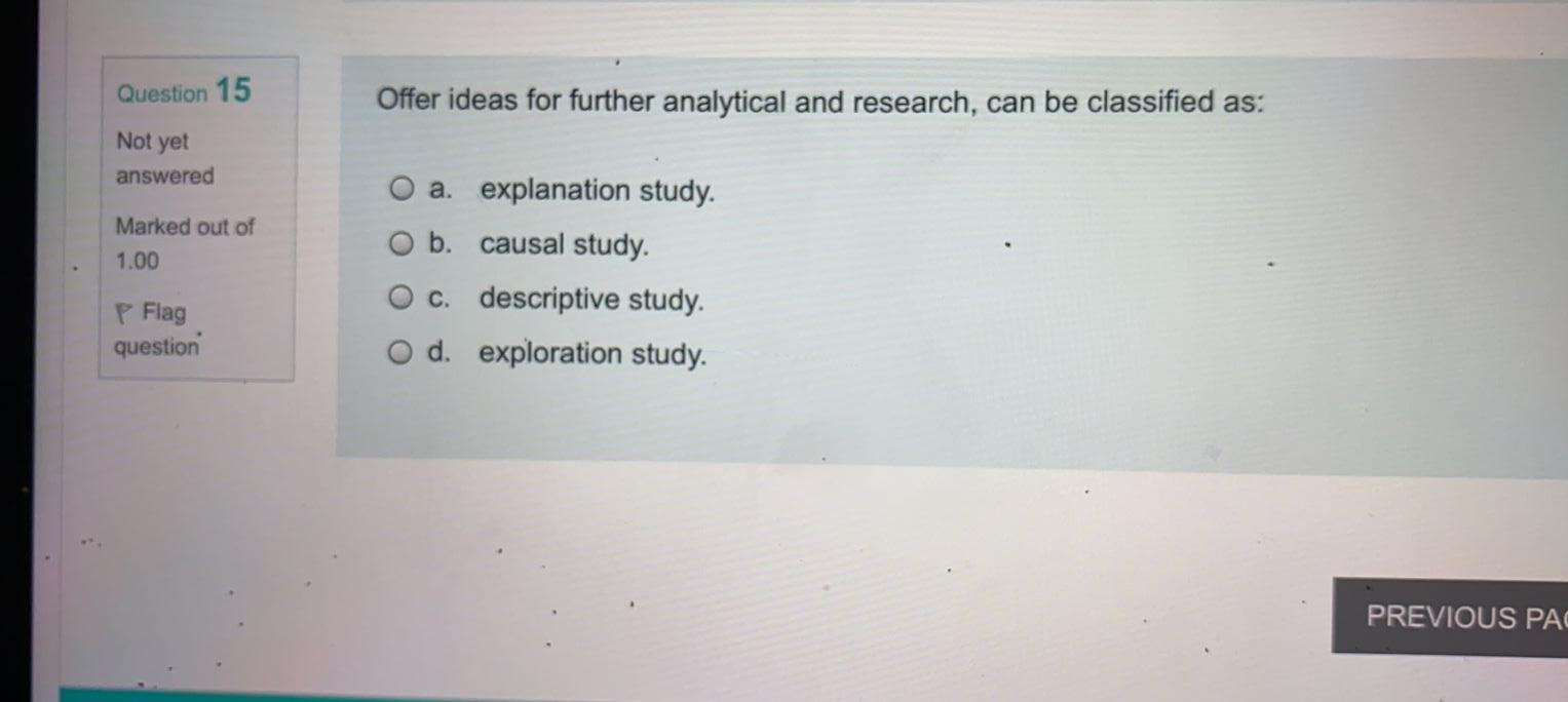 Question 15 Offer ideas for further analytical