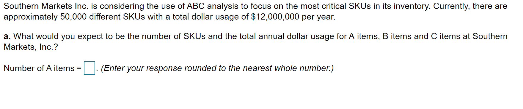 Southern Markets Inc. is considering the use of