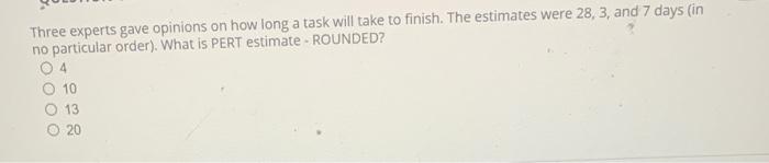 help please!!! Three experts gave opinions on how