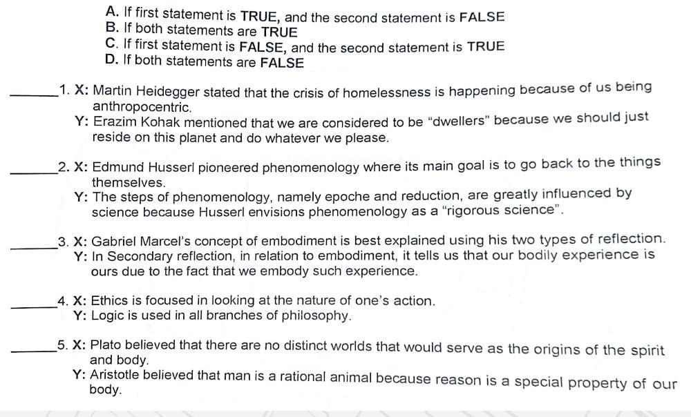 A. If first statement is TRUE, and the second