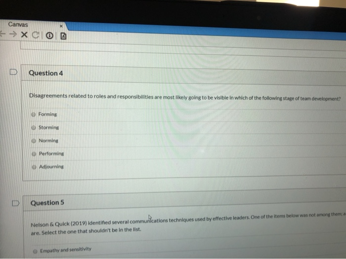 Canvas - > x C | | Question 4 Disagreements