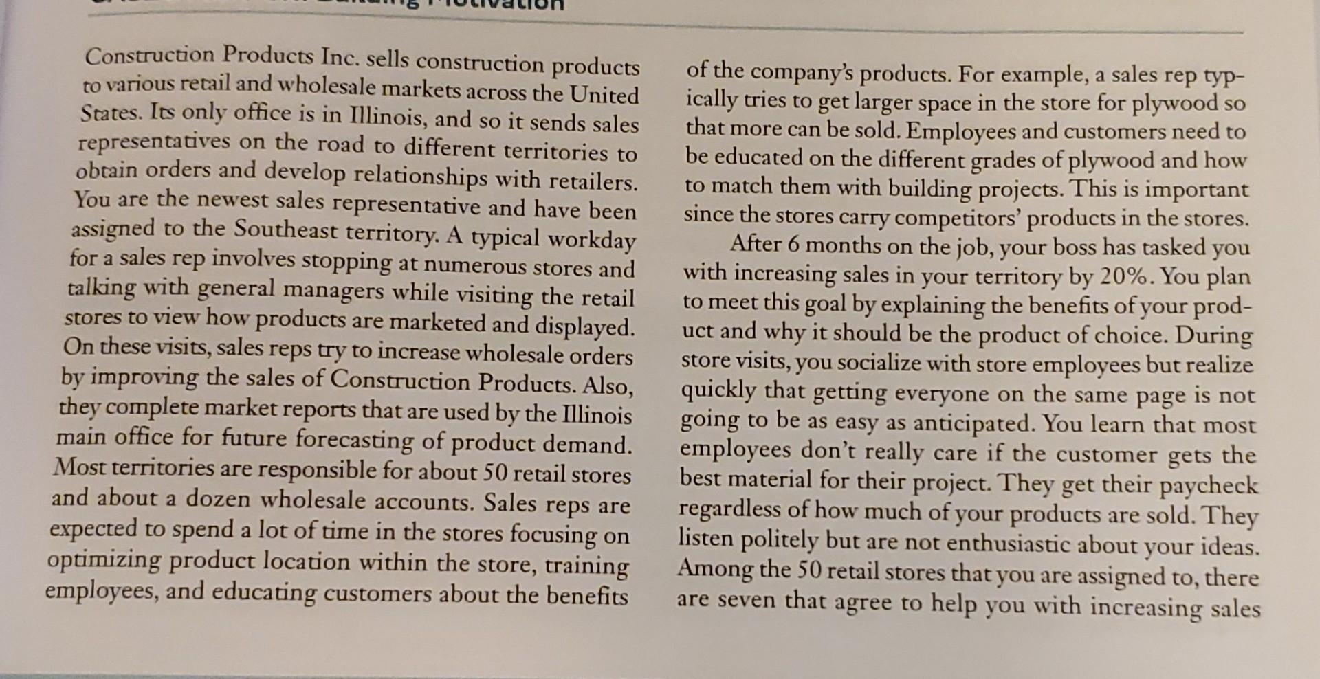 Construction Products Inc. sells construction