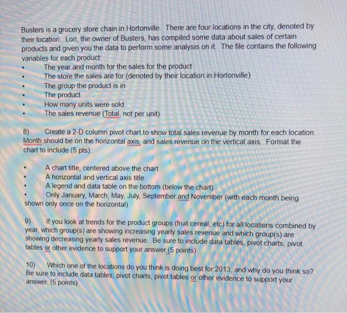 Busters is a grocery store chain in Hortonville.