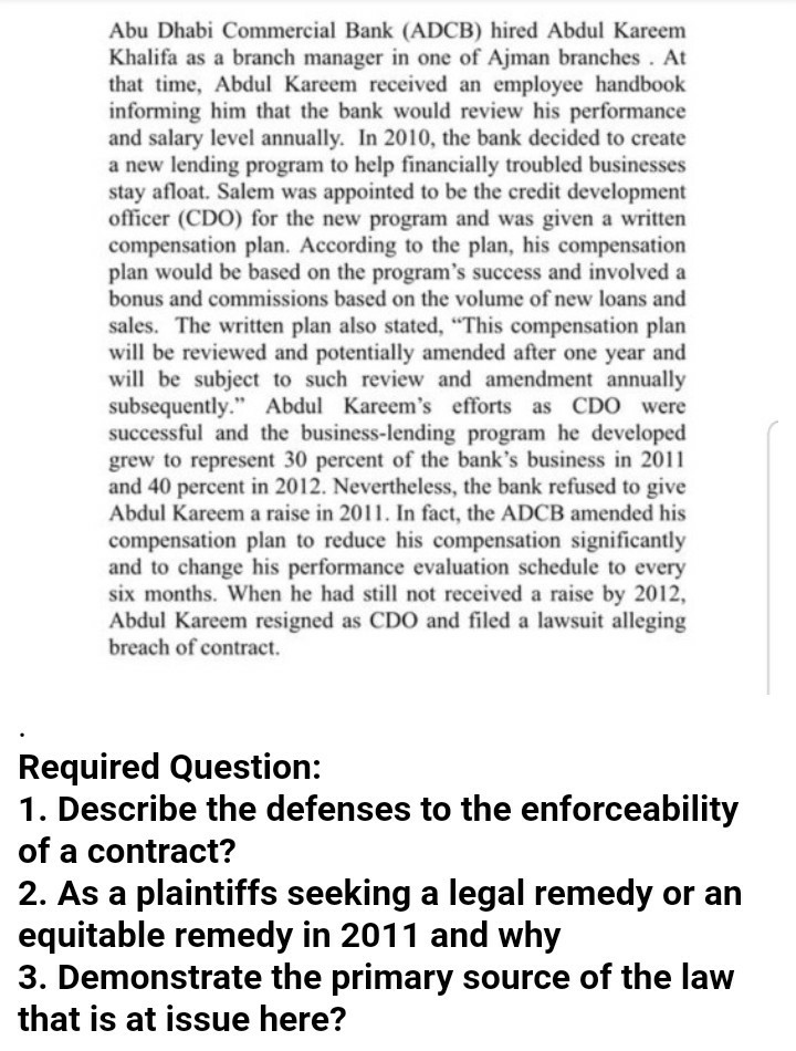 Abu Dhabi Commercial Bank (ADCB) hired Abdul