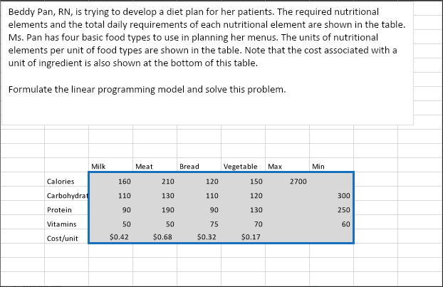 How do I solve this problem in excel? I started