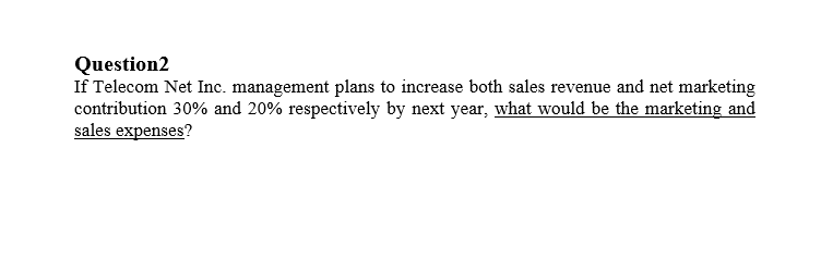 Question2 If Telecom Net Inc. management plans to