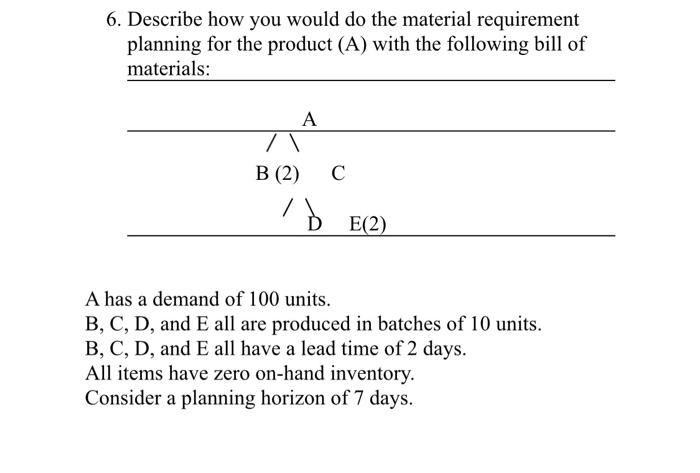 please explain with words the process 6. Describe