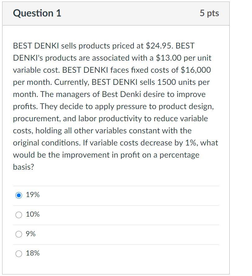 What is the answer? please explain Question 1 5