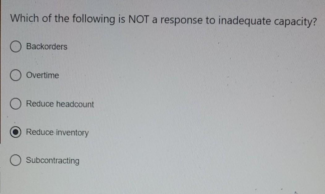 Which of the following is NOT a response to