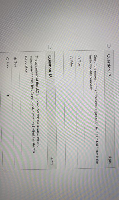 Question 15 4 pts A corporation must pay taxes on