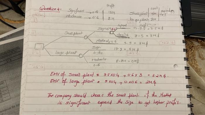 is my answer true? 2) A company is trying to