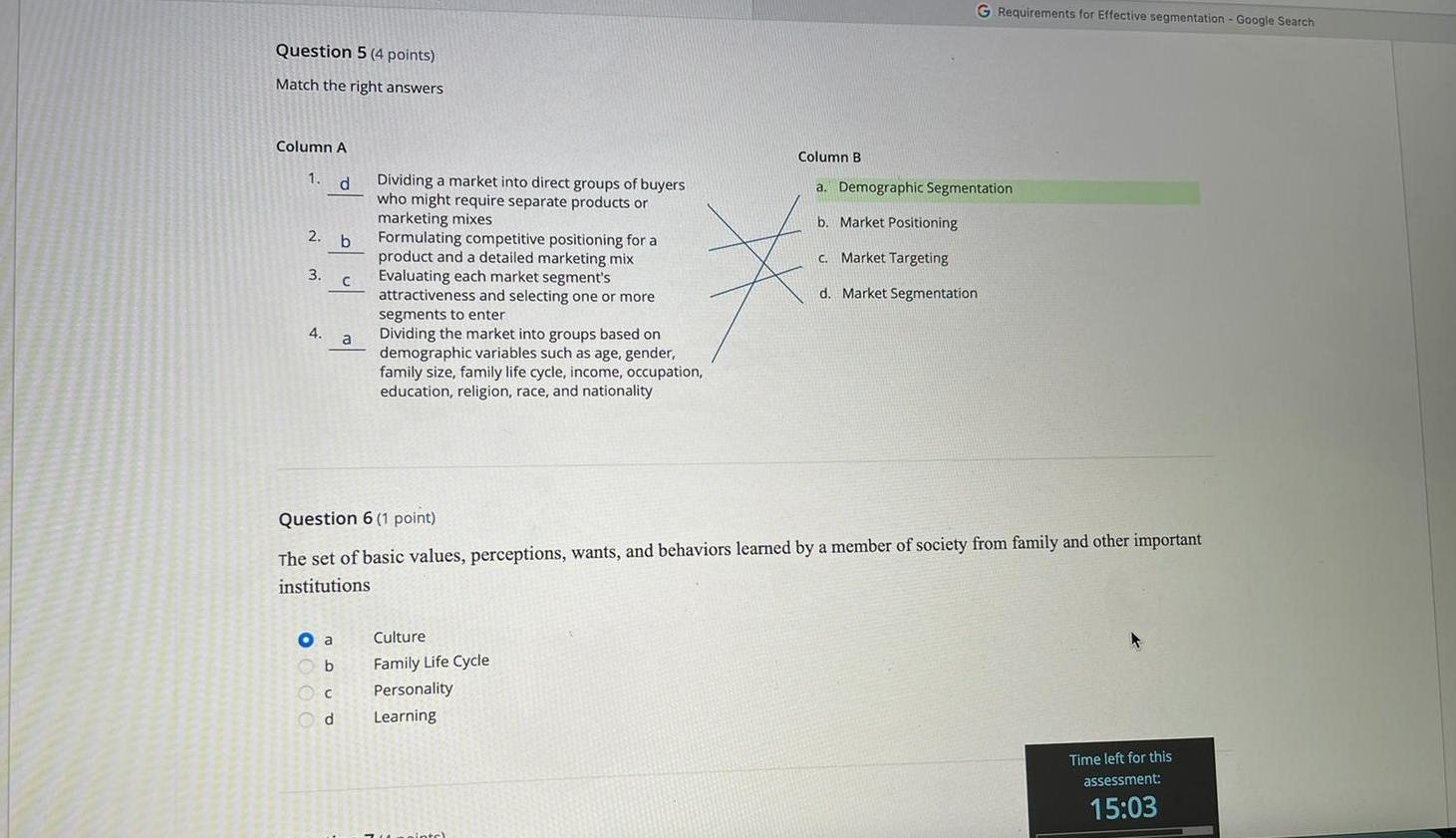 G Requirements for Effective segmentation -