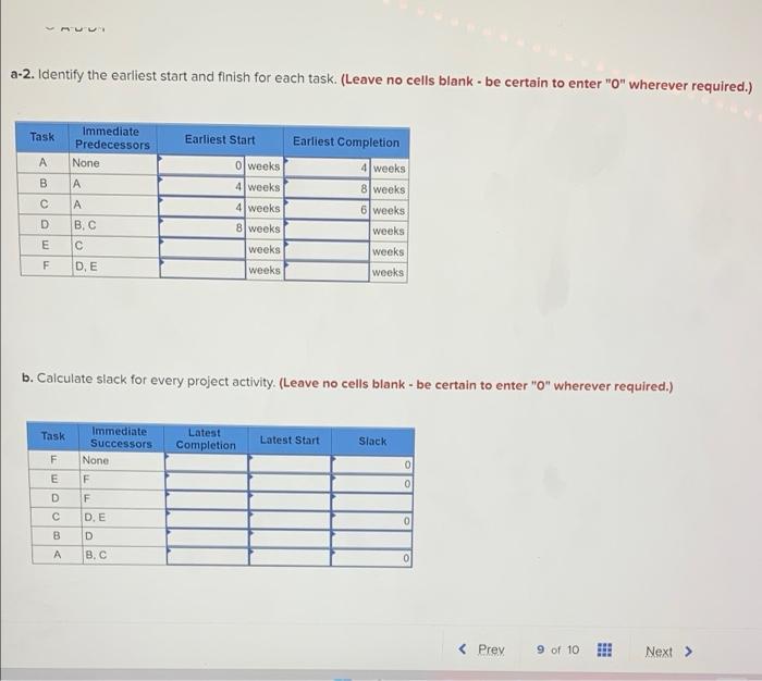 Problem 15-9 (Algo) Given the following project