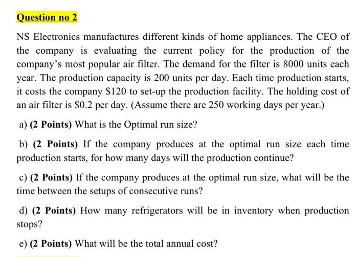 This question is from my MGT314 course . I need