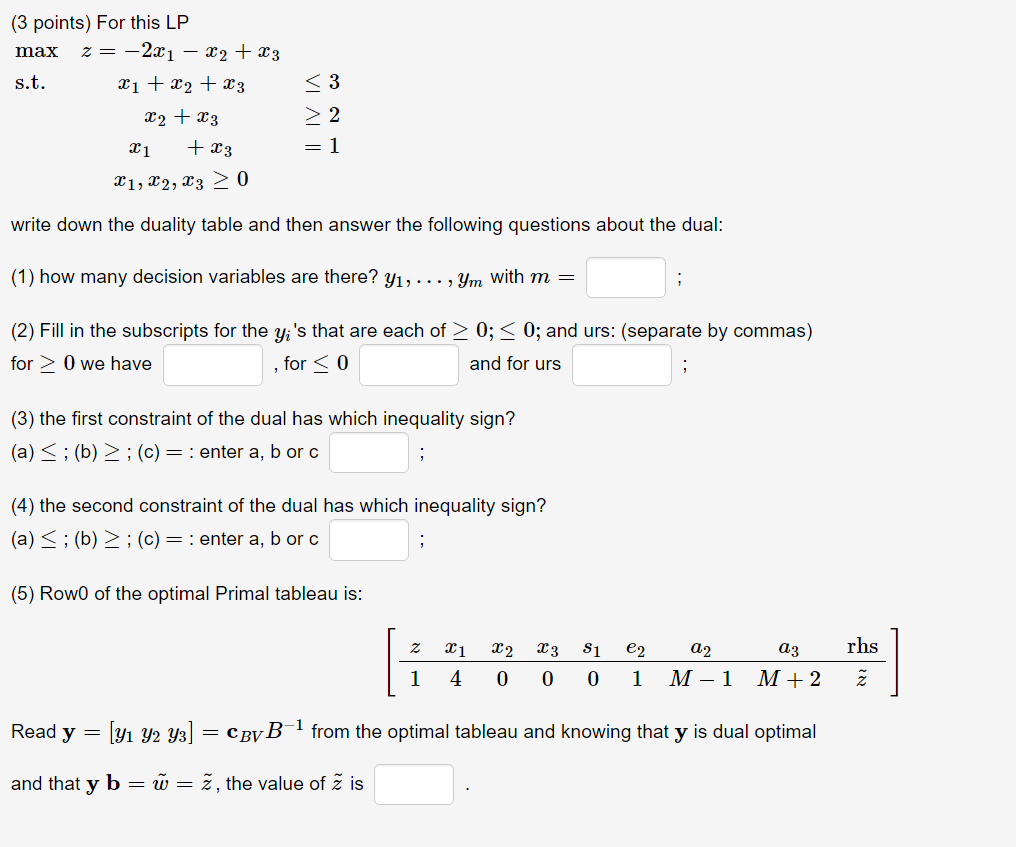 max (3 points) For this LP z= -2.21 x2 + 23 s.t.