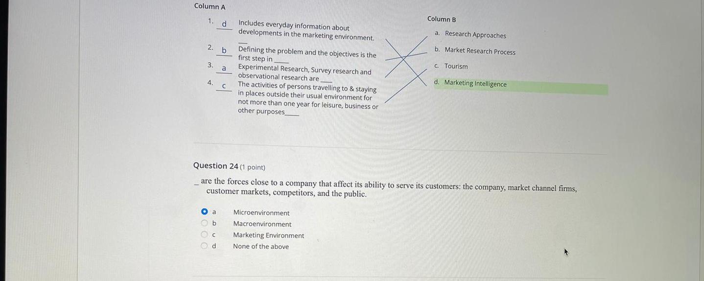 Column A Column B 1. d Includes everyday