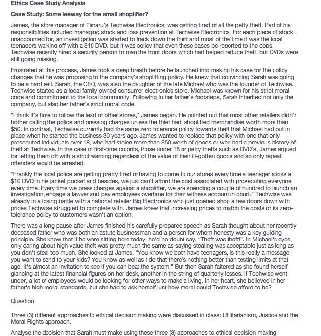 Ethics Case Study Analysis Case Study: Some